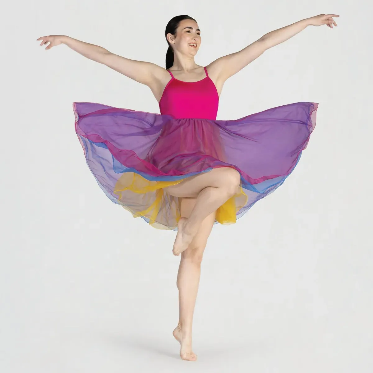 1st Position Empire Line Dress with Multi-colour Layers