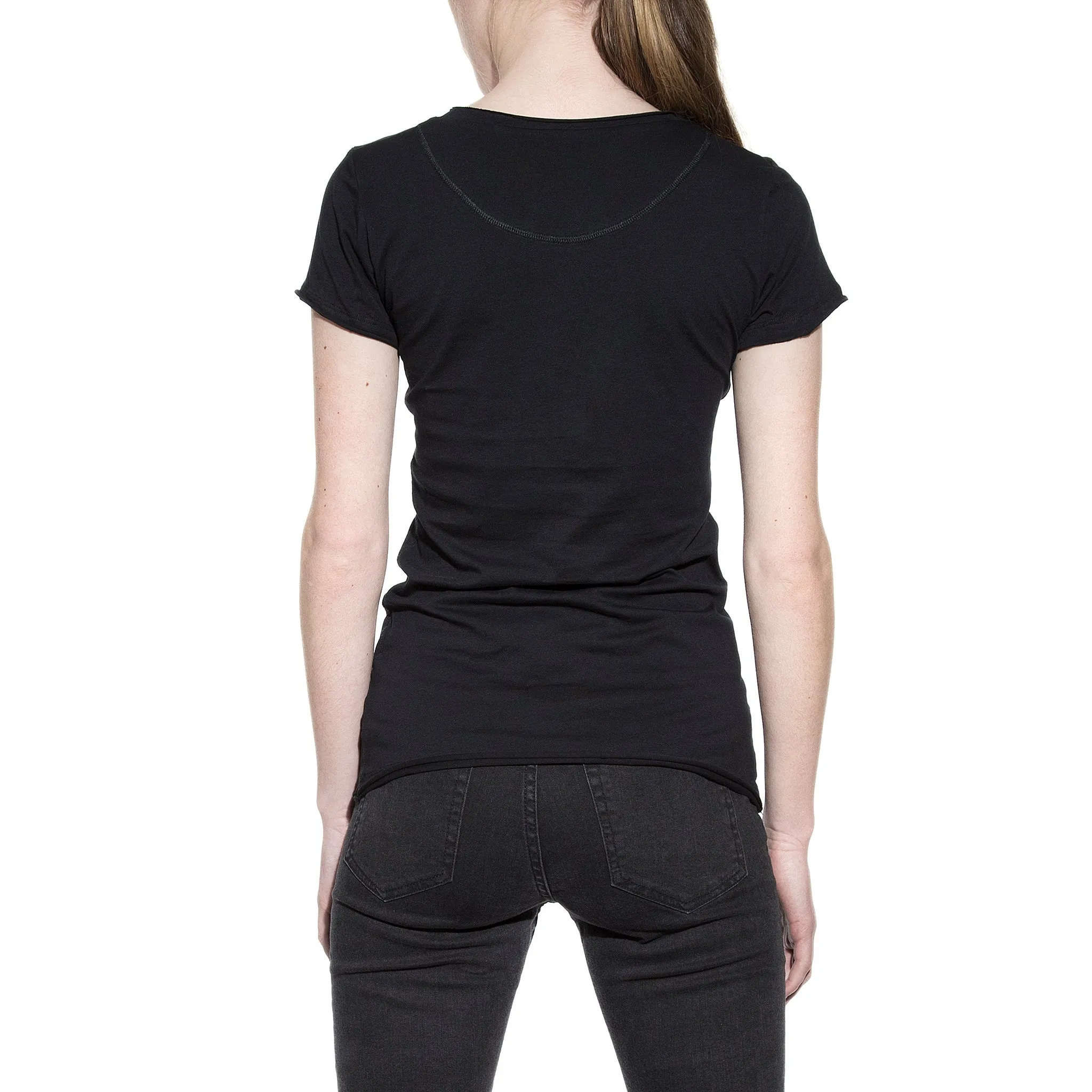 Bread & Boxers Relaxed Women's Underwear Crew-Neck | BLACK