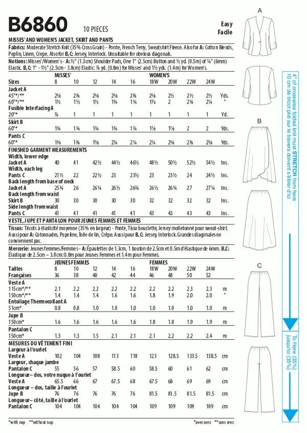 Butterick Jacket, Skirt and Trousers B6860