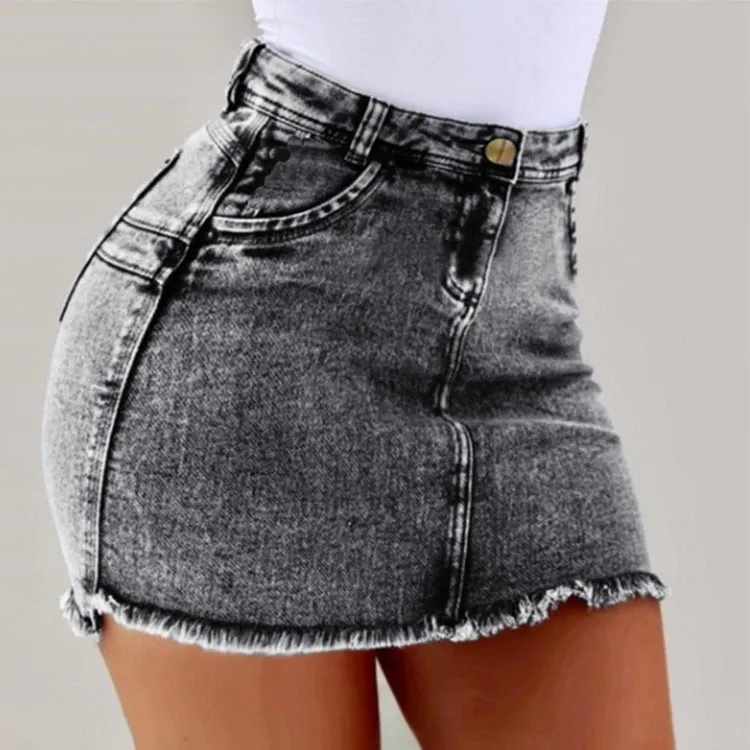 High Waist Sexy Pencil Jeans Skirt - Women's Bottom