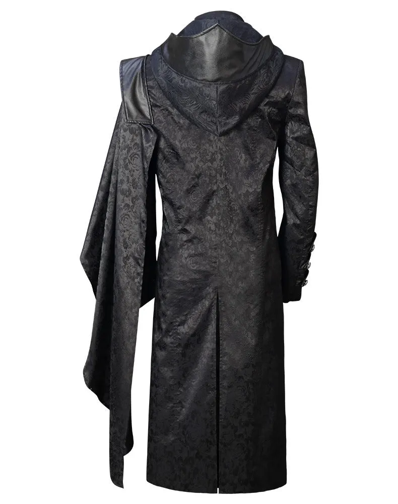 Men's Gothic Hooded Jacket Men's Punk Fashion Long Windbreaker Cape