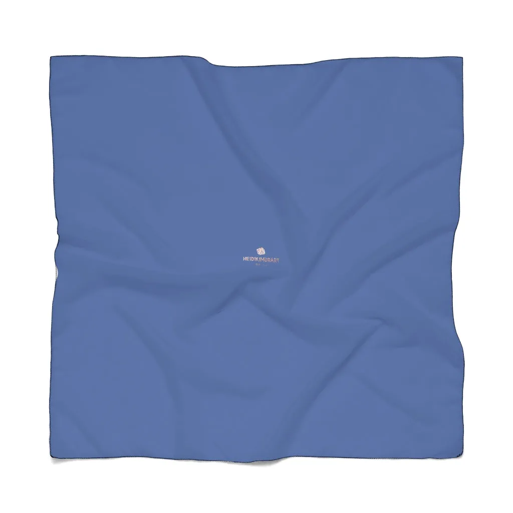 Royal Blue Poly Scarf, Solid Color Lightweight Unisex Fashion Accessories- Made in USA
