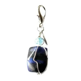 Sodalite Healing Dog Collar Charm Pawmulet